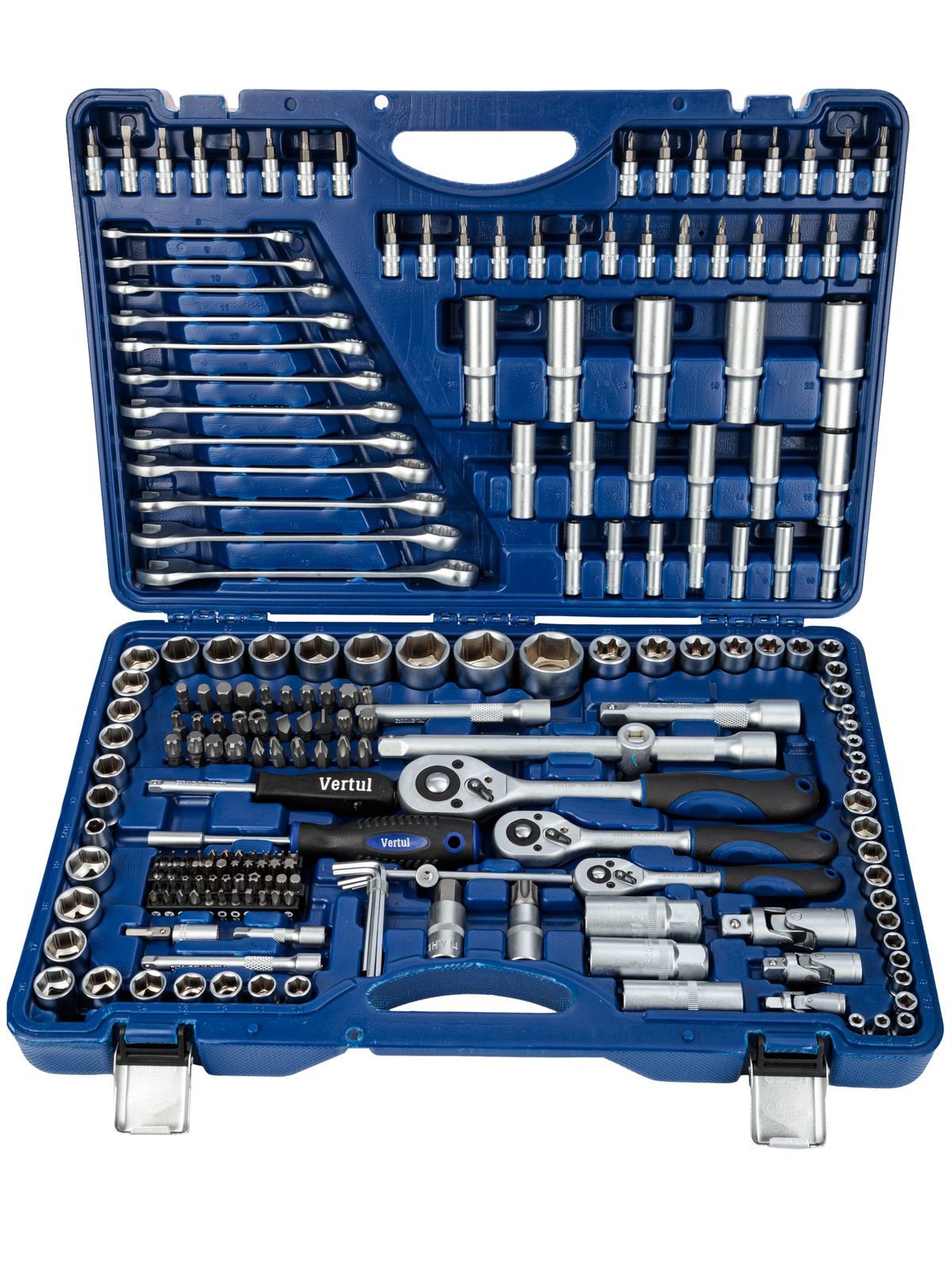 Набор инструментов 215 предметов 1/4", 3/8" 1/2" Vertul